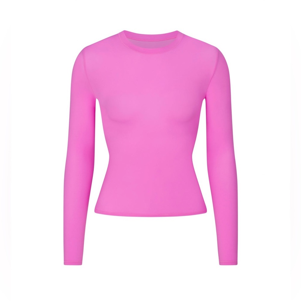 SKIMS Fits Everybody Long Sleeve T-Shirt - Neon Orchid